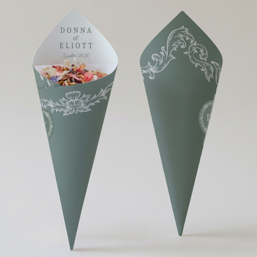 Cornet confettis :univers de mariage Leonor à personnaliser
