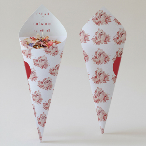 Cornet confettis :univers de mariage Liliola à personnaliser