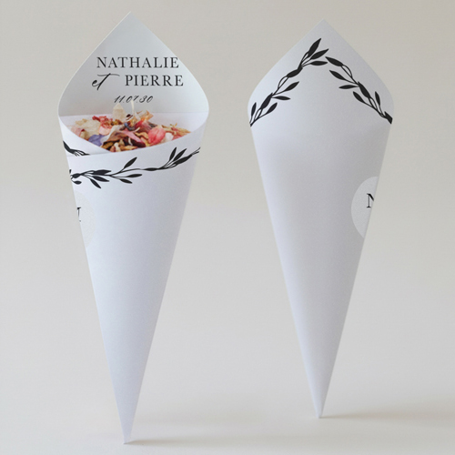 Cornet confettis :univers de mariage Livia à personnaliser