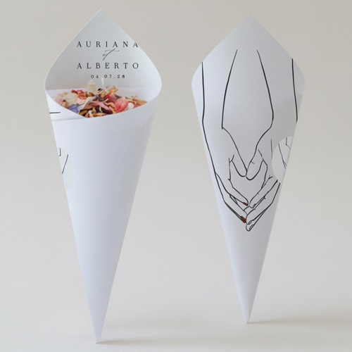 Cornet confettis :univers de mariage Lola à personnaliser