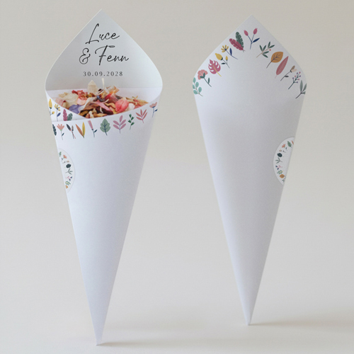 Cornet confettis :univers de mariage Luce à personnaliser