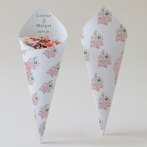 Cornet confettis :univers de mariage Lysandre à personnaliser