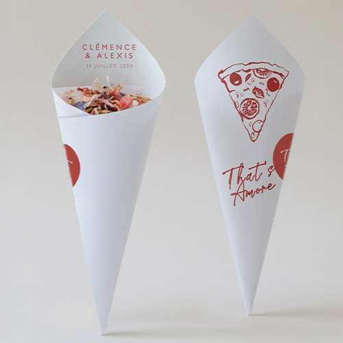 Cornet confettis :univers de mariage Margherita à personnaliser