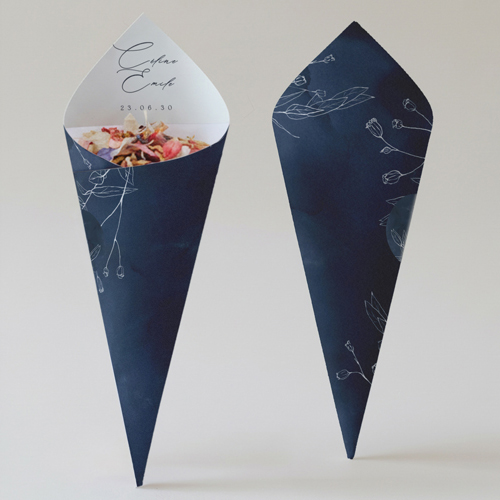 Cornet confettis :univers de mariage Navy à personnaliser