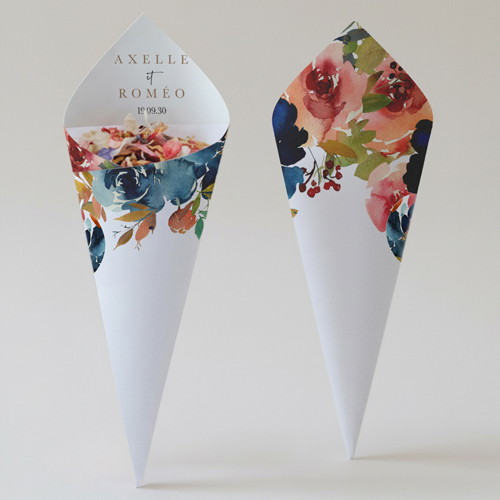Cornet confettis :univers de mariage Nova à personnaliser