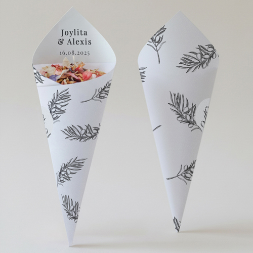 Cornet confettis :univers de mariage Olivier à personnaliser