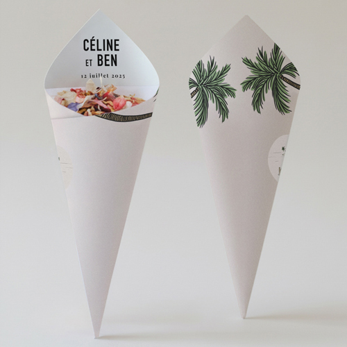 Cornet confettis :univers de mariage Ponton à personnaliser