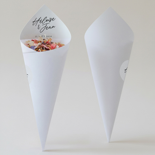 Cornet confettis :univers de mariage Prénoms à personnaliser