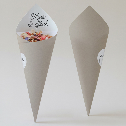 Cornet confettis :univers de mariage Promesse à personnaliser