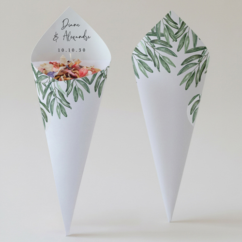 Cornet confettis :univers de mariage Roma à personnaliser