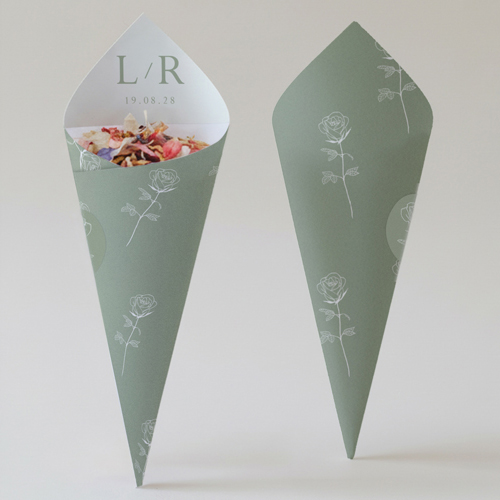 Cornet confettis :univers de mariage Rosalys à personnaliser