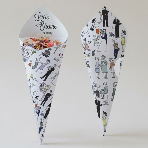 Cornet confettis :univers de mariage Scène de mariage à personnaliser