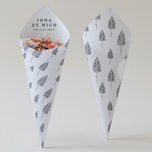 Cornet confettis :univers de mariage Tall tree à personnaliser