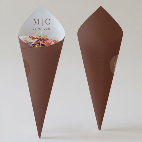 Cornet confettis :univers de mariage Terracotta à personnaliser