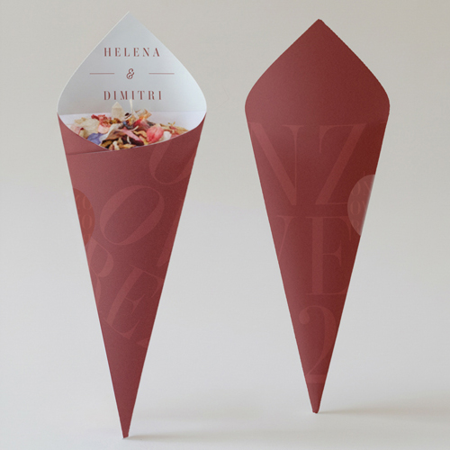 Cornet confettis :univers de mariage Terramor à personnaliser