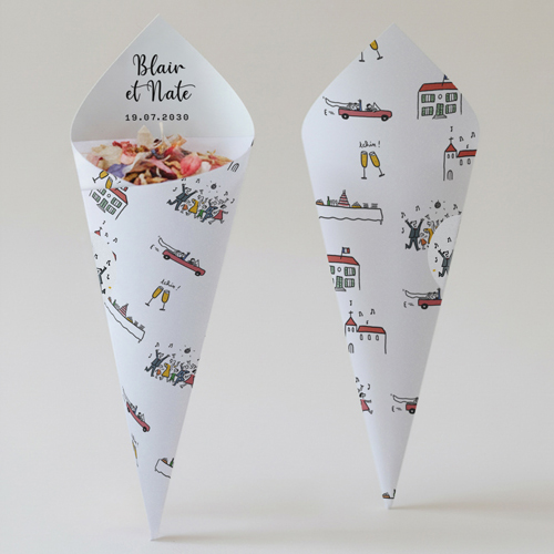 Cornet confettis :univers de mariage Timeline à personnaliser