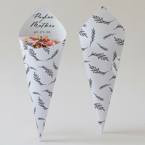 Cornet confettis :univers de mariage Wild à personnaliser