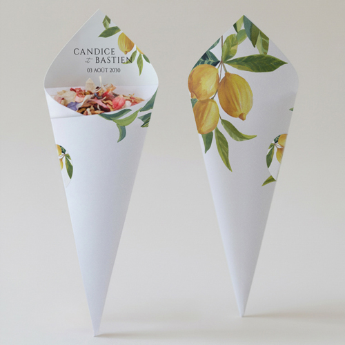 Cornet confettis :univers de mariage Zest à personnaliser