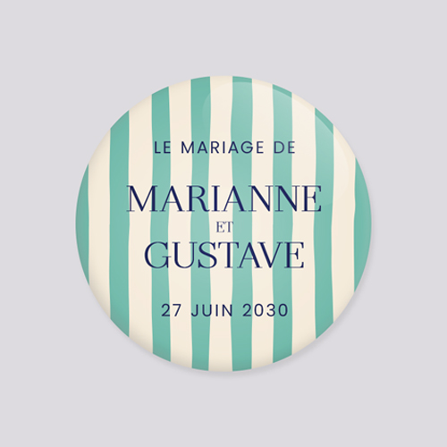 Décapsuleur de mariage Stripes Vert à personnaliser