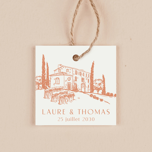 Étiquette carrée de mariage Alba à personnaliser
