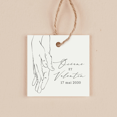 Étiquette carrée de mariage Alliance à personnaliser