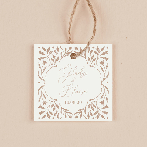 Étiquette carrée de mariage Alouette à personnaliser
