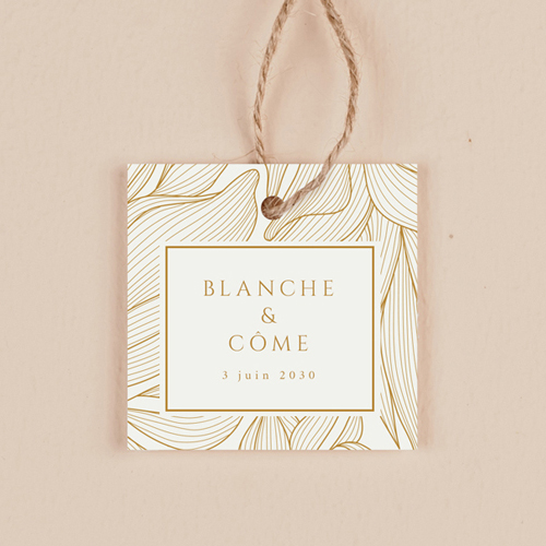 Étiquette carrée de mariage Chantilly à personnaliser