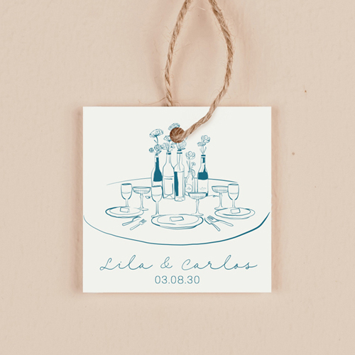 Étiquette carrée de mariage Constance à personnaliser