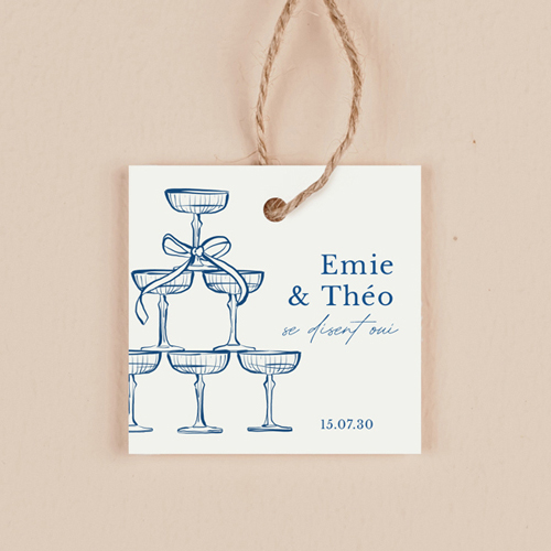 Étiquette carrée de mariage Cristel à personnaliser