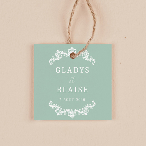 Étiquette carrée de mariage Lacewood à personnaliser