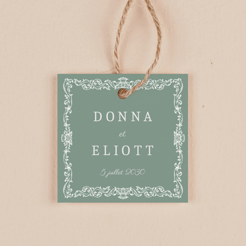 Étiquette carrée de mariage Leonor à personnaliser