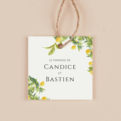 Étiquette carrée de mariage Limonier à personnaliser