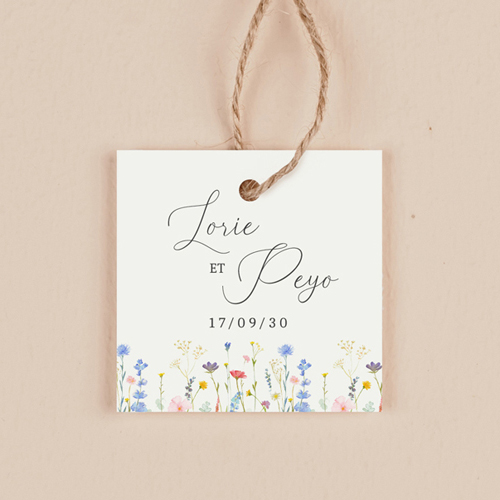 Étiquette carrée de mariage Lisière à personnaliser