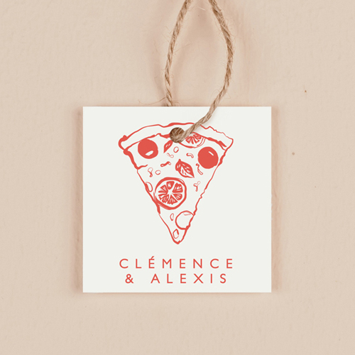 Étiquette carrée de mariage Margherita à personnaliser