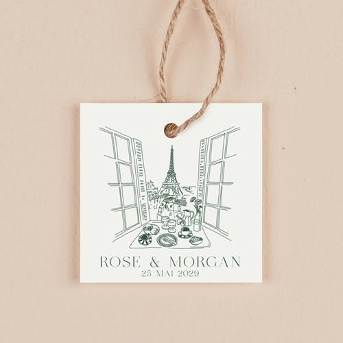 Étiquette carrée de mariage Paris à personnaliser