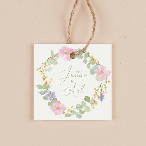 Étiquette carrée de mariage Rosée à personnaliser
