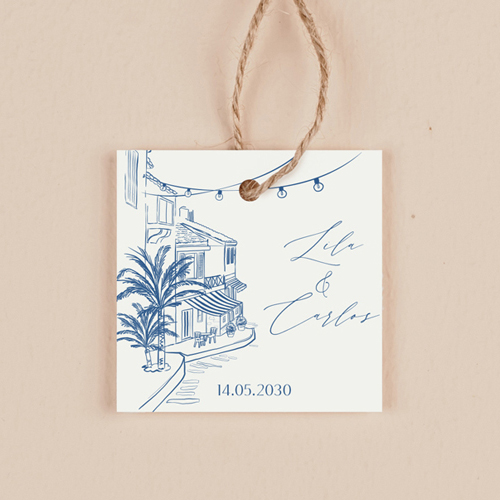 Étiquette carrée de mariage Solenza à personnaliser