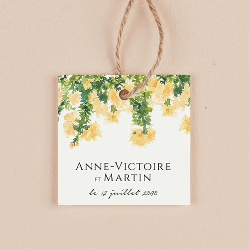 Étiquette carrée de mariage Solstice à personnaliser