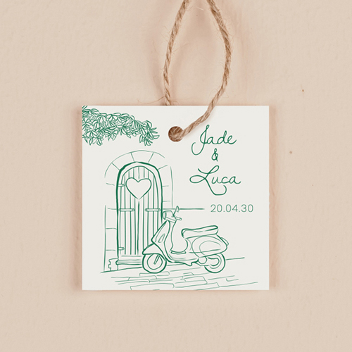 Étiquette carrée de mariage Stella à personnaliser