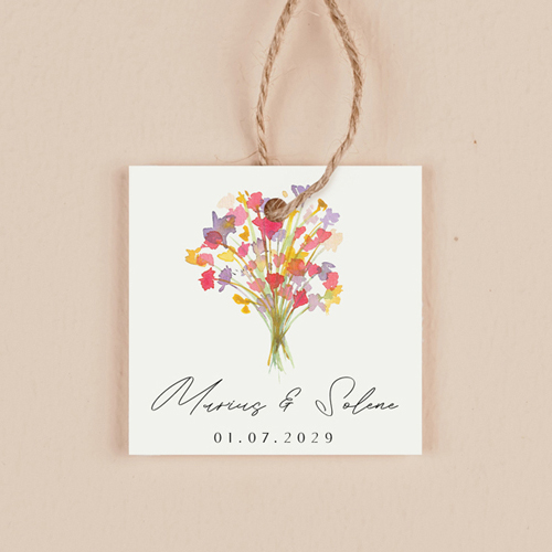 Étiquette carrée de mariage Vibrance à personnaliser