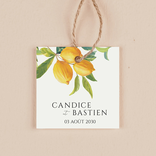 Étiquette carrée de mariage Zest à personnaliser