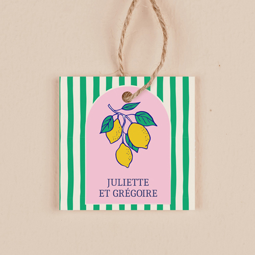 Étiquette carrée de mariage Zestine à personnaliser