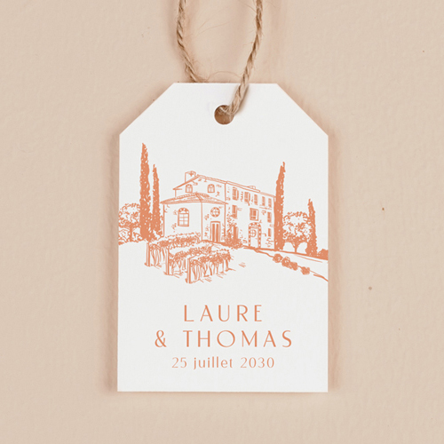 Étiquette rectangulaire de mariage Alba à personnaliser