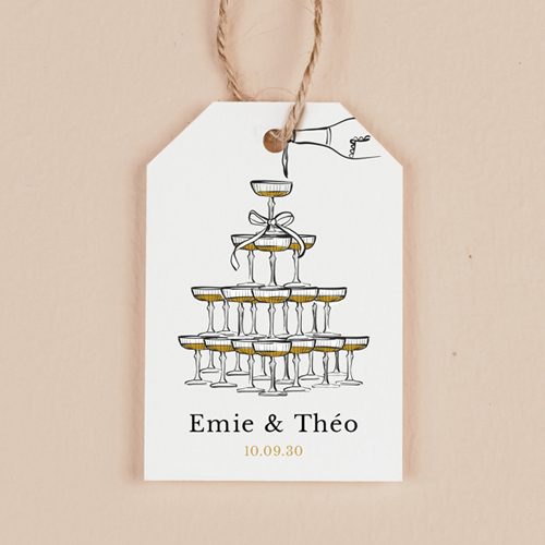 Étiquette rectangulaire de mariage Champagne à personnaliser