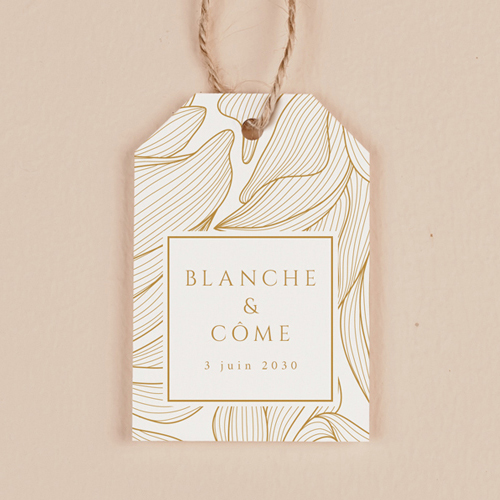 Étiquette rectangulaire de mariage Chantilly à personnaliser