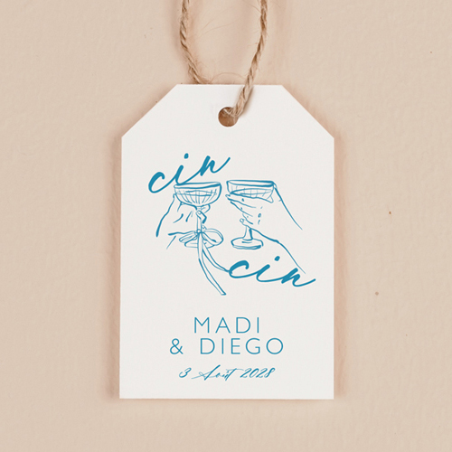 Étiquette rectangulaire de mariage Cincin à personnaliser