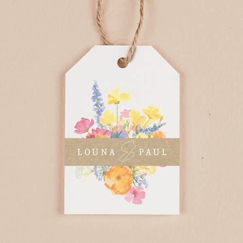 Étiquette rectangulaire de mariage Corolle à personnaliser