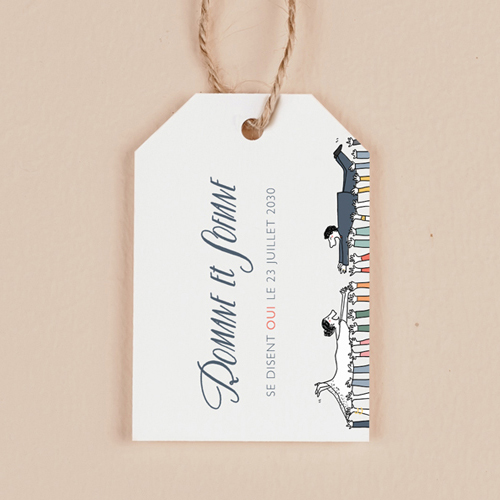 Étiquette rectangulaire de mariage Crowd Surfin à personnaliser