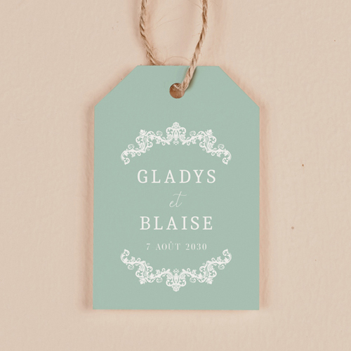 Étiquette rectangulaire de mariage Lacewood à personnaliser