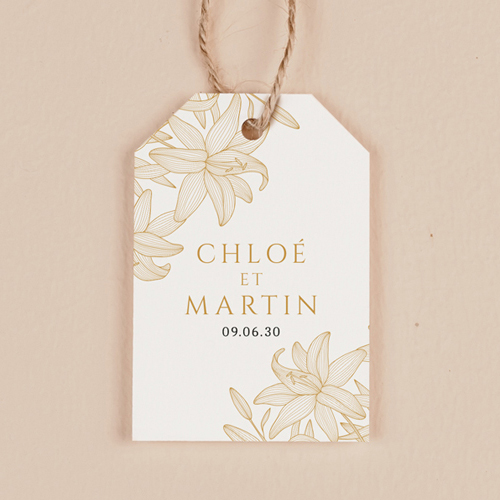 Étiquette rectangulaire de mariage Lys à personnaliser